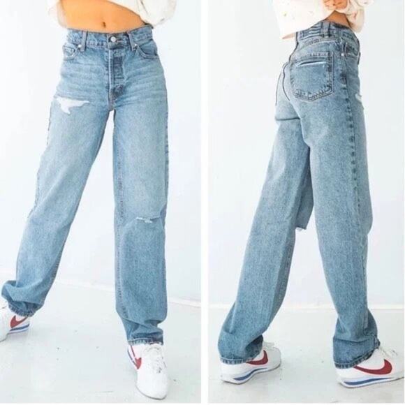 Revice Super 80s High Rise Button Fly Distressed Straight Leg Rigid Jeans SZ 25 - Picture 1 of 15